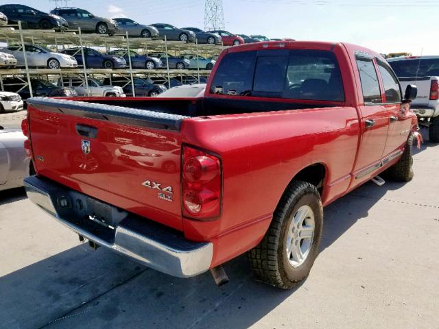 1D7HU18P57J544602 - 2007 DODGE RAM 1500 S RED photo 4