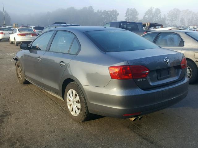 3VW2K7AJ2CM357049 - 2012 VOLKSWAGEN JETTA BASE 灰色 照片 3