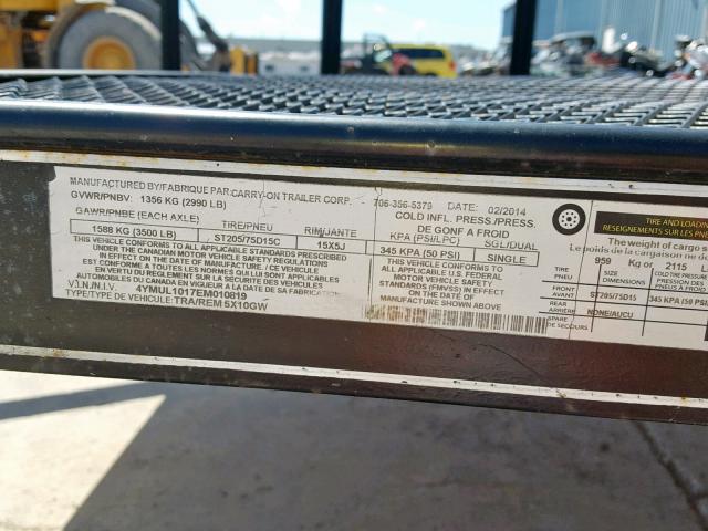 4YMUL1017EM010819 - 2014 MISC TRAILER Czarny zdjęcie 10