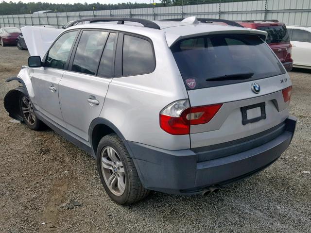 WBXPA93445WD07230 - 2005 BMW X3 3.0I SILVER photo 3