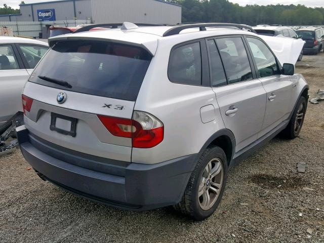 WBXPA93445WD07230 - 2005 BMW X3 3.0I SILVER photo 4