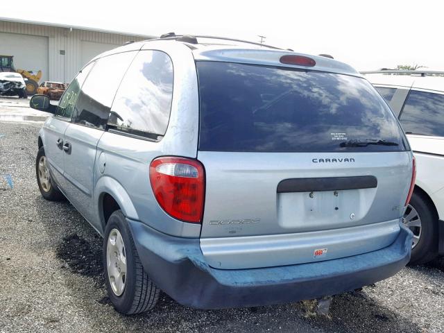 1D4GP25373B187323 - 2003 DODGE CARAVAN SE BLUE photo 3