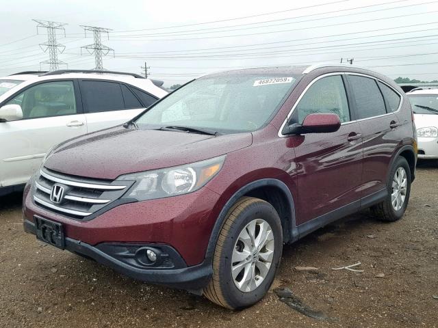 5J6RM4H73CL053471 - 2012 HONDA CR-V EXL MAROON photo 2