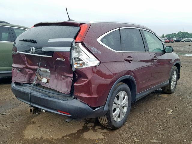 5J6RM4H73CL053471 - 2012 HONDA CR-V EXL MAROON photo 4