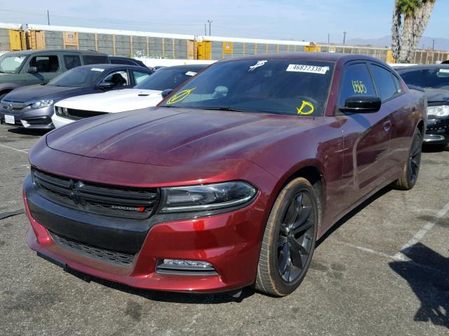 2C3CDXHG4JH273391 - 2018 DODGE CHARGER SX BURGUNDY photo 2