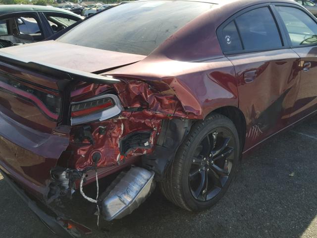 2C3CDXHG4JH273391 - 2018 DODGE CHARGER SX BURGUNDY photo 9