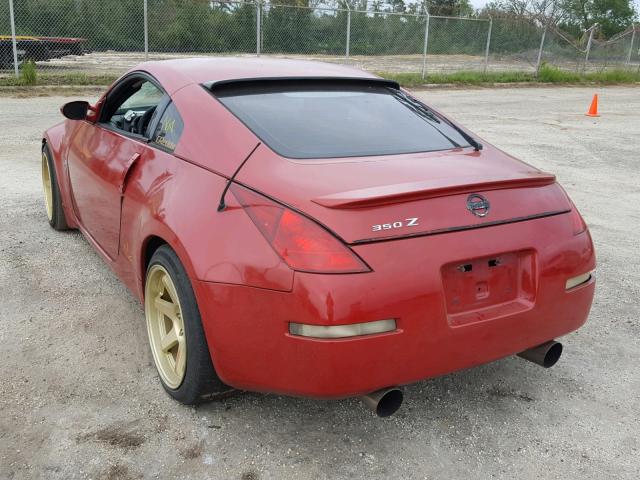 JN1AZ34D83T116142 - 2003 NISSAN 350Z COUPE RED photo 3