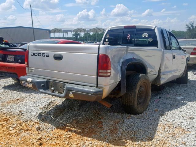 1B7GL12X82S720286 - 2002 DODGE DAKOTA BAS SILVER photo 4