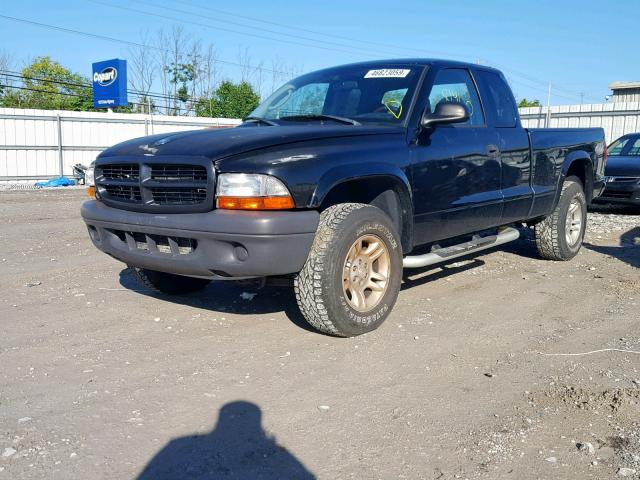 1D7HG12K04S748847 - 2004 DODGE DAKOTA SXT BLACK photo 2