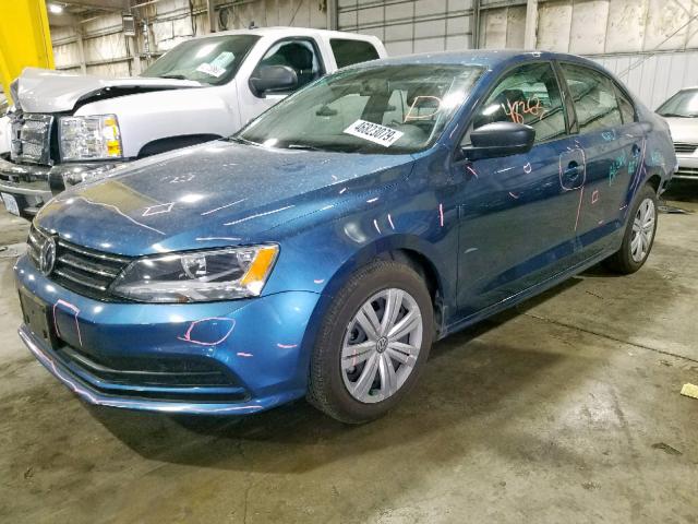 3VW3A7AJ1FM265765 - 2015 VOLKSWAGEN JETTA TDI BLUE photo 2