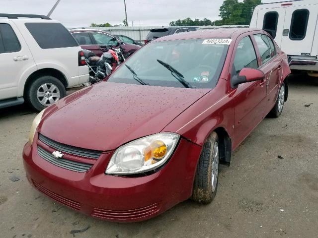 1G1AT58H397198475 - 2009 CHEVROLET COBALT LT BURGUNDY photo 2