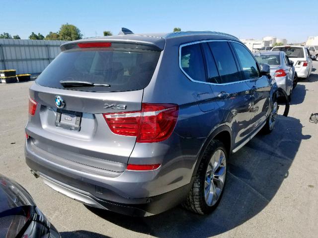 5UXWX7C35H0U43405 - 2017 BMW X3 XDRIVE3 CHARCOAL photo 4