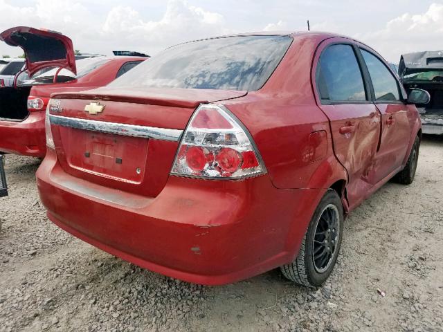 KL1TD5DE4AB099570 - 2010 CHEVROLET AVEO LS RED photo 4