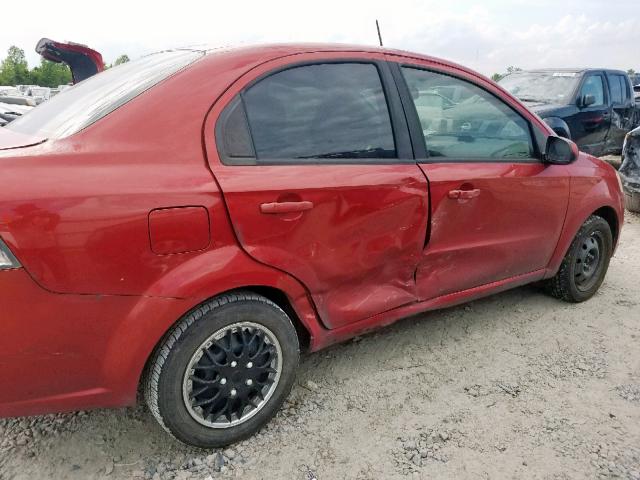 KL1TD5DE4AB099570 - 2010 CHEVROLET AVEO LS RED photo 9