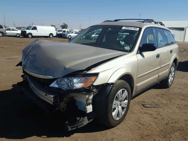 4S4BP60C387353042 - 2008 SUBARU OUTBACK GOLD photo 2