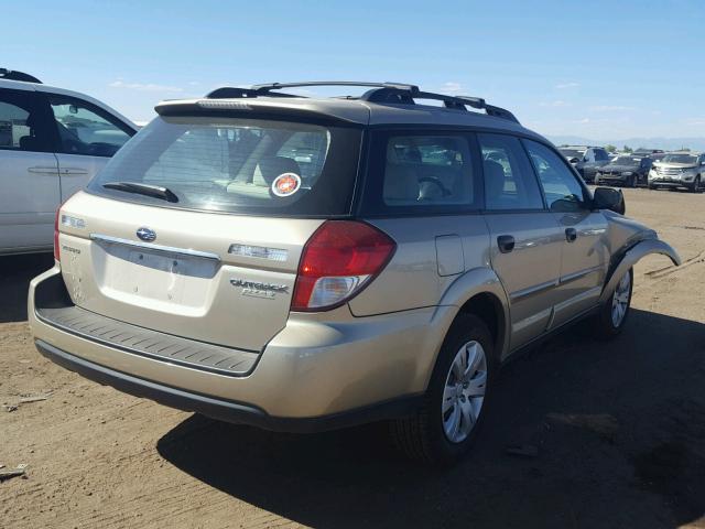 4S4BP60C387353042 - 2008 SUBARU OUTBACK GOLD photo 4