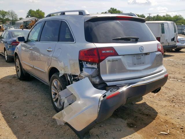 2HNYD2H52BH531776 - 2011 ACURA MDX ADVANC SILVER photo 3