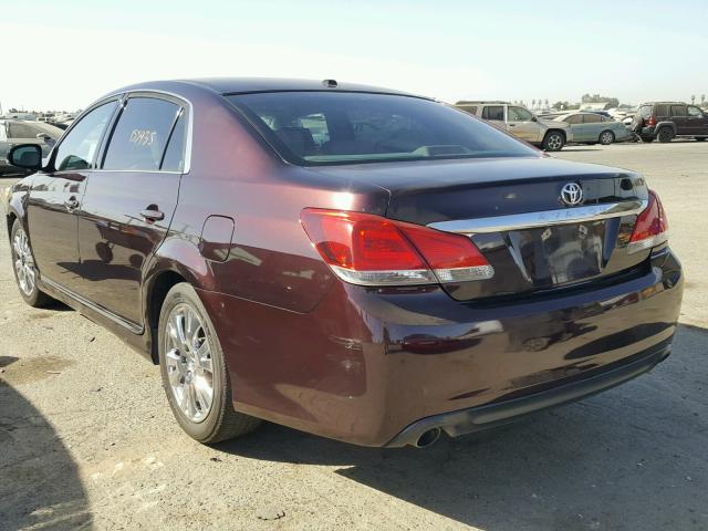 4T1BK3DBXBU372968 - 2011 TOYOTA AVALON BAS MAROON photo 3