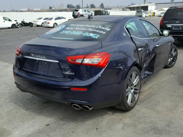 ZAM57XSA7G1169965 - 2016 MASERATI GHIBLI BLUE photo 4