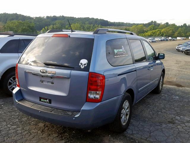 KNDMG4C72C6495557 - 2012 KIA SEDONA LX BLUE photo 4