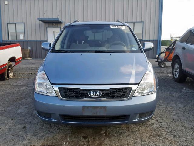 KNDMG4C72C6495557 - 2012 KIA SEDONA LX BLUE photo 9