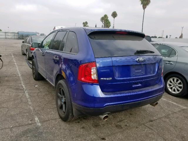 2FMDK3GC5DBA52141 - 2013 FORD EDGE SE BLUE photo 3