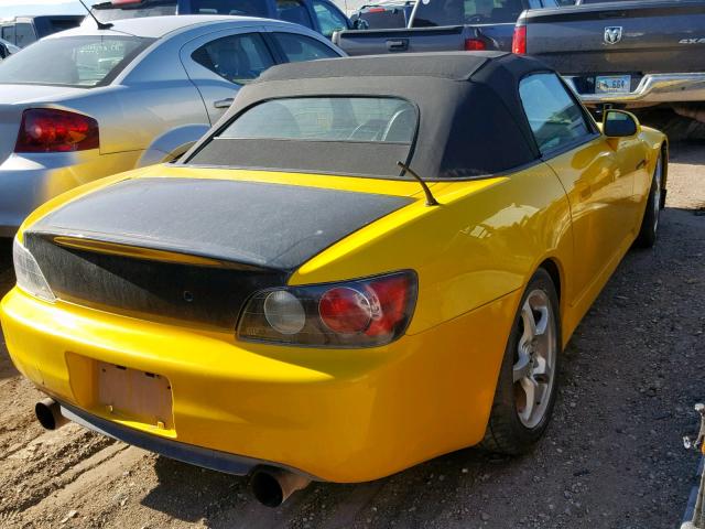 JHMAP11452T007792 - 2002 HONDA S2000 YELLOW photo 4