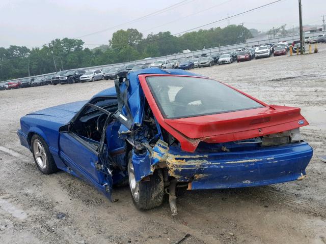 1FACP42E7MF126986 - 1991 FORD MUSTANG GT BLUE photo 3