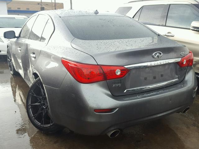 JN1BV7AR7EM702951 - 2014 INFINITI Q50 BASE CHARCOAL photo 3