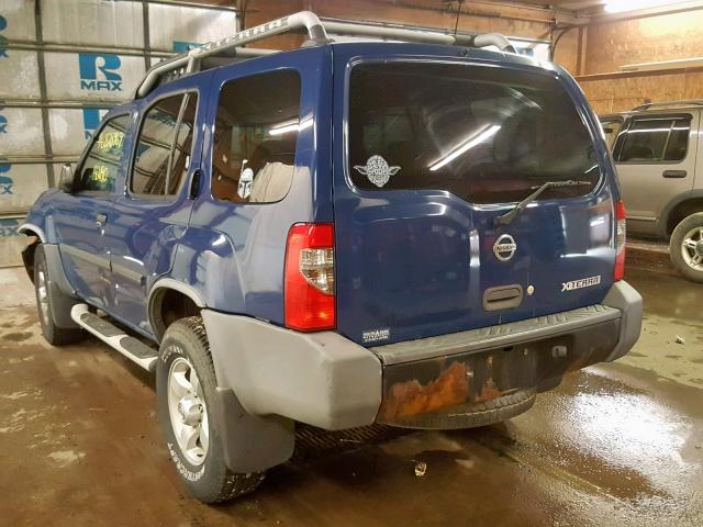 5N1ED28Y94C635346 - 2004 NISSAN XTERRA XE BLUE photo 3