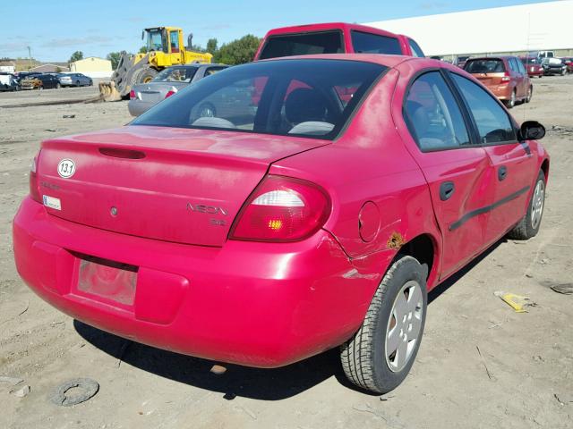 1B3ES26C63D113270 - 2003 DODGE NEON RED photo 4