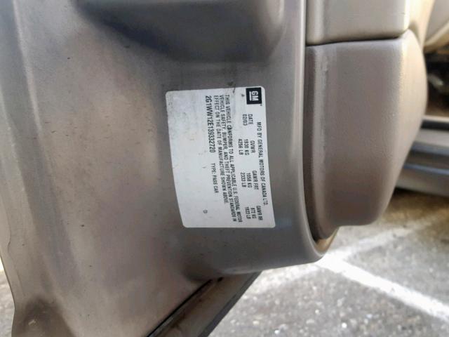 2G1WW12E139332720 - 2003 CHEVROLET MONTE CARL თაფლისფერი ფოტო 10