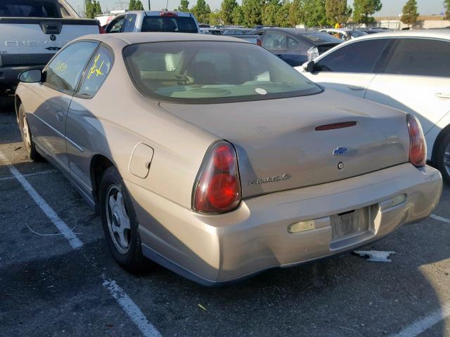 2G1WW12E139332720 - 2003 CHEVROLET MONTE CARL თაფლისფერი ფოტო 3