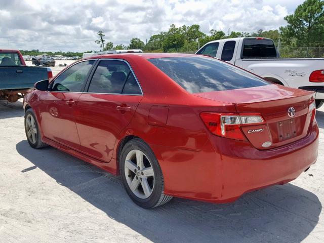 4T1BF1FK6CU636520 - 2012 TOYOTA CAMRY BASE RED photo 3