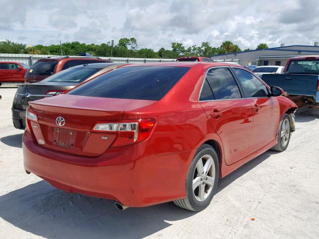 4T1BF1FK6CU636520 - 2012 TOYOTA CAMRY BASE RED photo 4