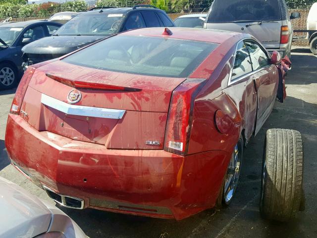 1G6DK1ED9B0113142 - 2011 CADILLAC CTS PERFOR RED photo 4