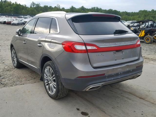 2LMPJ8LR0HBL46774 - 2017 LINCOLN MKX RESERV GRAY photo 3