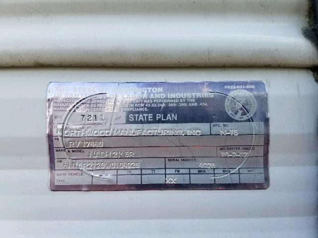 4N15R2120W0104926 - 1998 NORT NASH TRLR 白色 照片 10