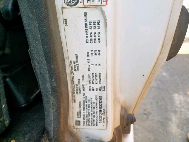 1GCDT39E988212904 - 2008 CHEVROLET COLORADO L WHITE photo 10