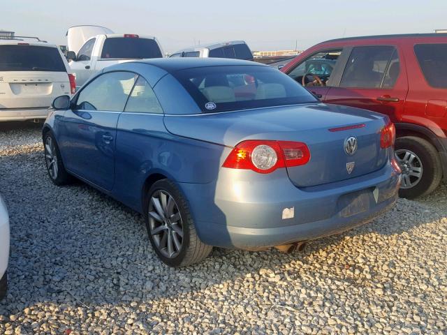 WVWCA71F47V011022 - 2007 VOLKSWAGEN EOS 2.0T S BLUE photo 3