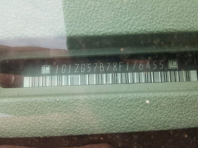 1G1ZG57B78F176455 - 2008 CHEVROLET MALIBU LS Qara foto 10