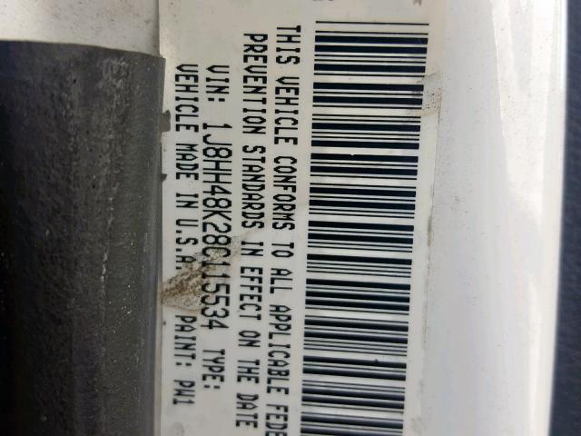 1J8HH48K28C115534 - 2008 JEEP COMMANDER 白色 照片 10