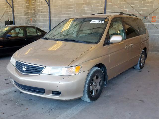 2HKRL186XYH566811 - 2000 HONDA ODYSSEY EX GOLD photo 2