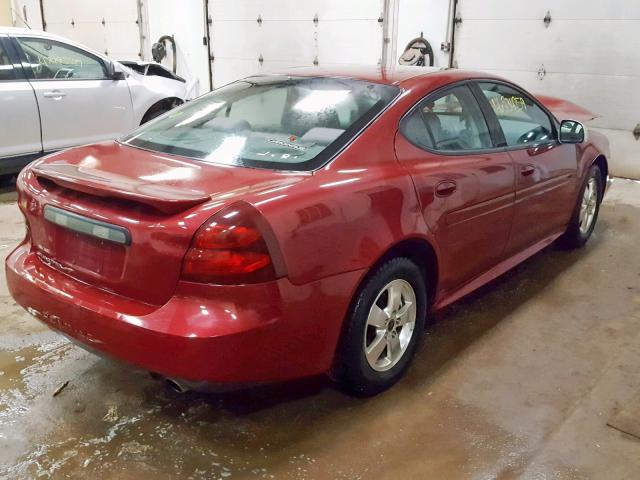 2G2WP522751352722 - 2005 PONTIAC GRAND PRIX RED photo 4