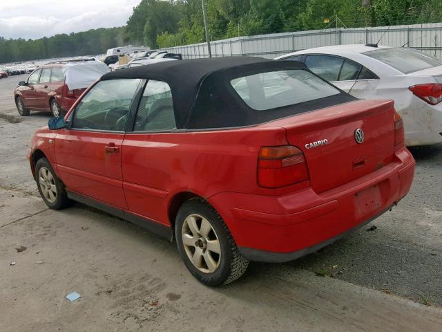 3VWDC21V61M813255 - 2001 VOLKSWAGEN CABRIO GLX 红色 照片 3
