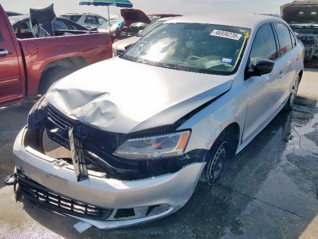 3VW2K7AJ3DM401223 - 2013 VOLKSWAGEN JETTA BASE SILVER photo 2