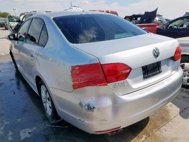 3VW2K7AJ3DM401223 - 2013 VOLKSWAGEN JETTA BASE SILVER photo 3
