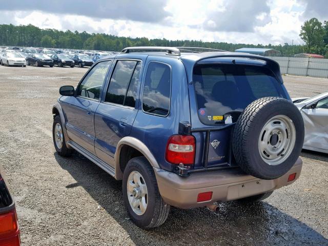 KNDJB723325153671 - 2002 KIA SPORTAGE BLUE photo 3