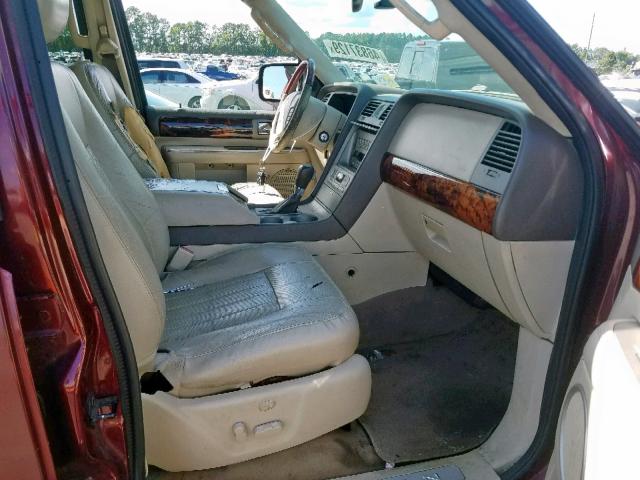 5LMFU27R14LJ24516 - 2004 LINCOLN NAVIGATOR MAROON photo 5