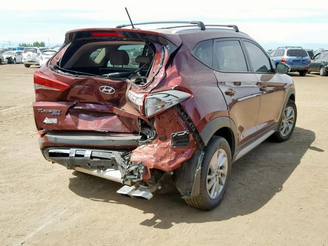 KM8J3CA28HU420988 - 2017 HYUNDAI TUCSON LIM MAROON photo 4